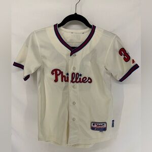 Majestic Authentic Philadelphia Phillies Roy Halladay Youth Jersey Size Small